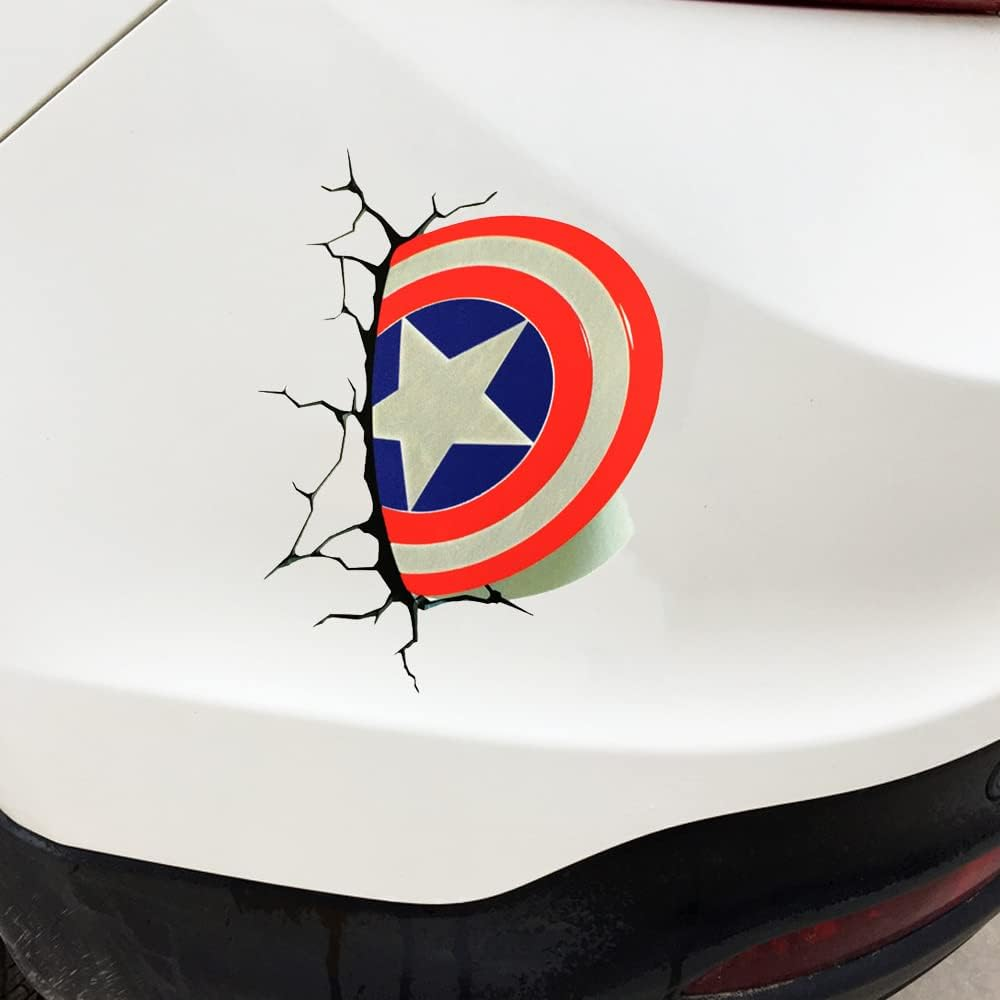 6.7 Inch 3D Car Stickers Ripped Metal Creative Stickers Vinyl Waterproof Car Bumper Stickers Reflective Stickers Graphics Auto Parts (Shield) image number 3