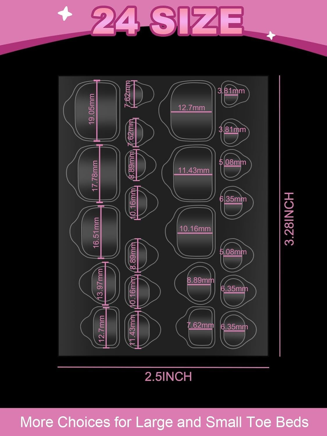 600PCS Nail Adhesive Tabs for Toenail, EBANKU Waterproof Breathable Toenail Glue Stickers Ultra-Thin Press on Nail Sticky Tabs in 12 Sizes, 25 Sheets Double Sided Transparent Nail Tape for DIY image number 5