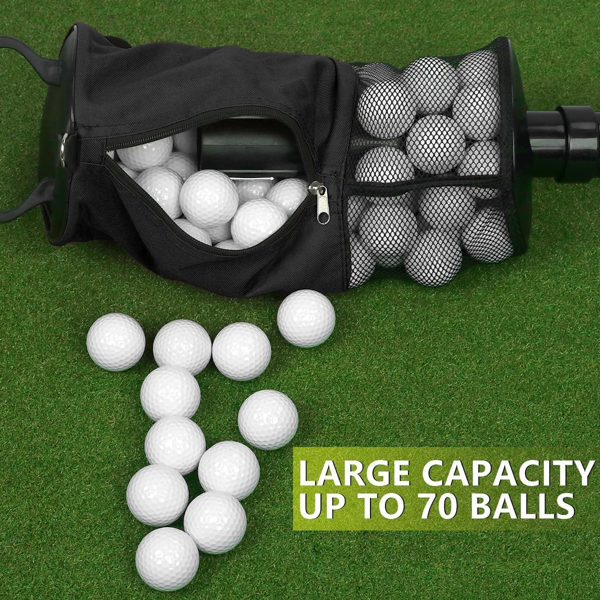 WADY Golf Ball Retriever,Shag Bag for Golf Balls Bag with Detachable Tube, Easy Assembly & Disassembly, Portable Golf Accessory Hold up to 75 Balls image number 1