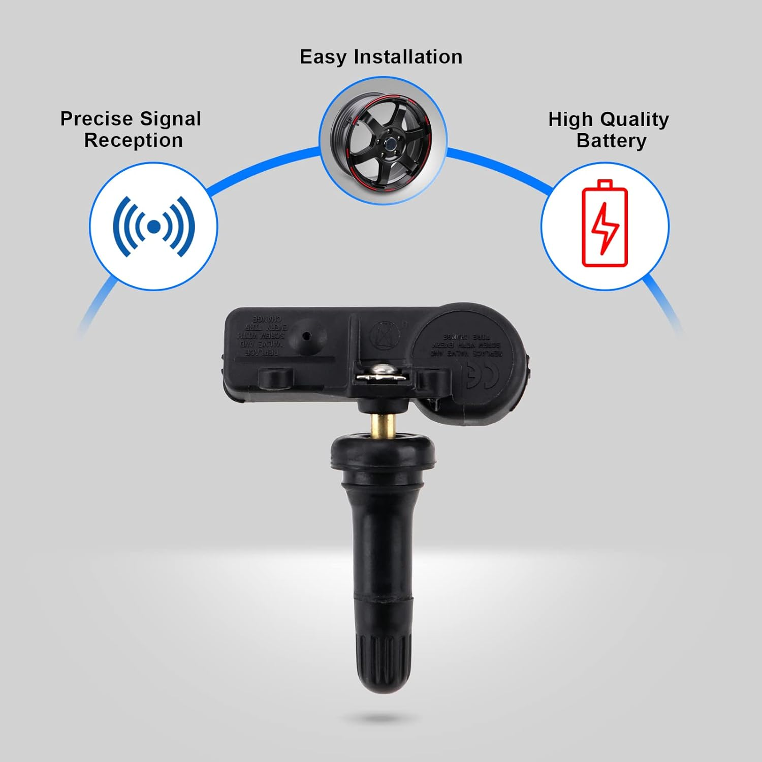 TPMS Tire Pressure Sensor Compatible with Chrysler Dodge Fiat Jeep RAM Volkswagen 433 Mhz Replace# 56029398AB 56029398AA 56029400AD 56029400AE 1 Pack image number 1