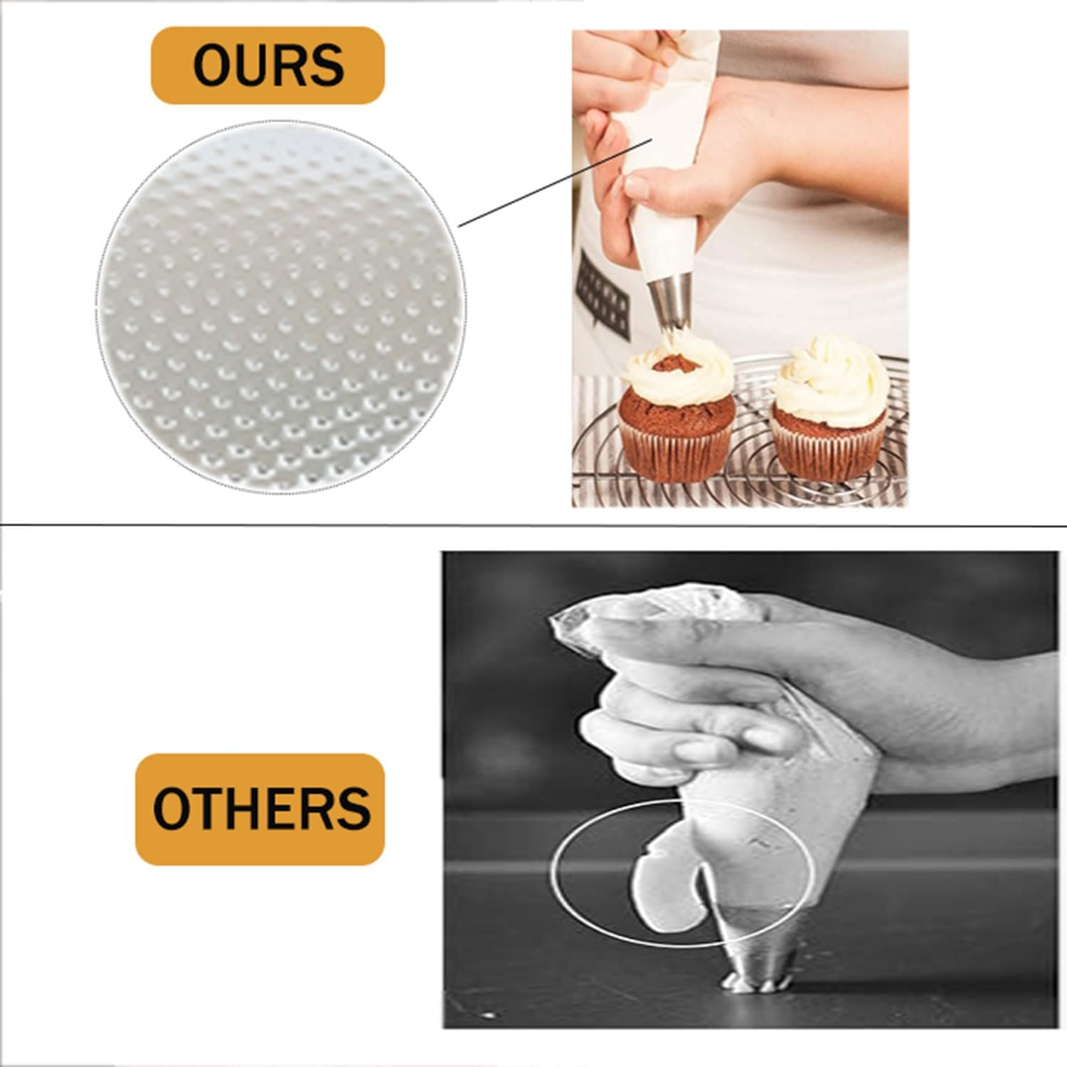 Yqkangzhu 200Pcs Disposable Piping Bags, 2 Sizes Thickened Pastry Bags, anti Burst Non-Slip Icing Piping Bags, Tipless Piping Bag for Cream Frosting, Cake, Cookies, Cupcake Baking Decorating Supplies image number 2