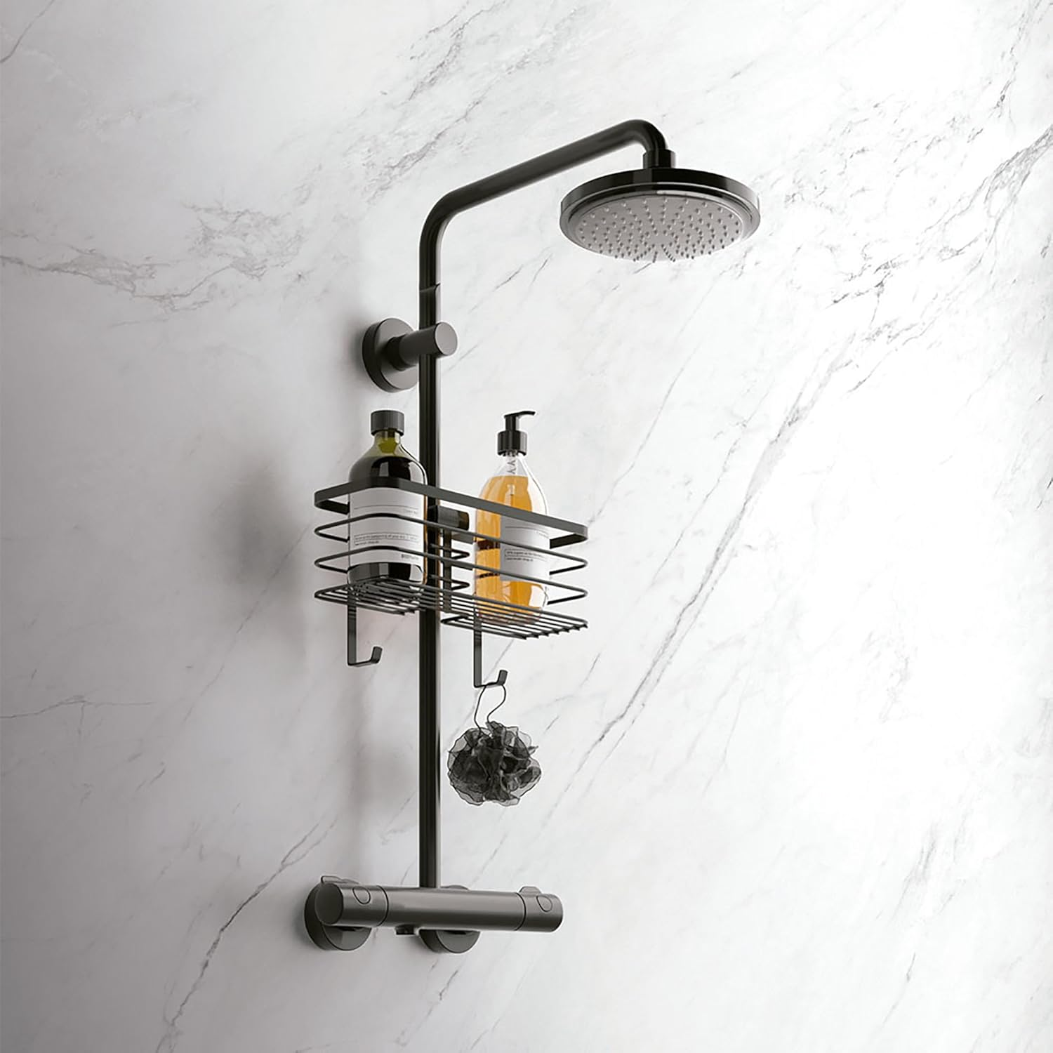 Metaltex 401102000 Origin Lava Shower Rail Storage Basket 29 X 11 X 15 Cm image number 1