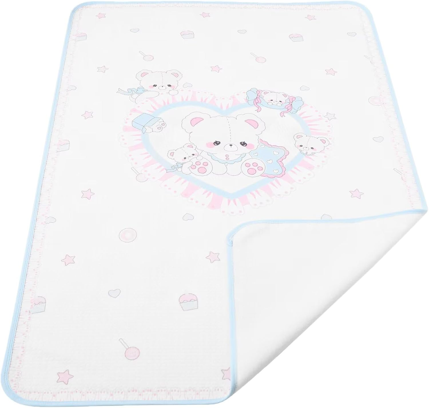 Landofgenie Oversized Waterproof Changing Mat 80 X 120 Cm Washable Reusable Changing Mat - Bunny
