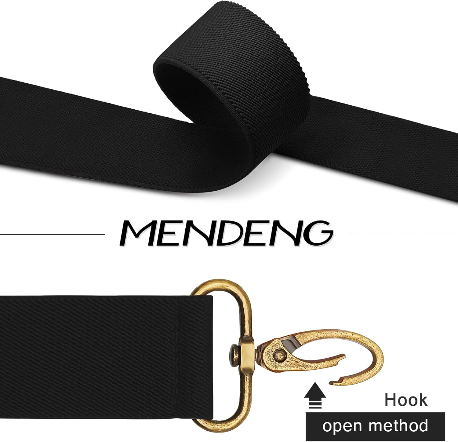 MENDENG Trucker Side Clip Suspenders X-Back 1 1/2" Wide Adjustable Braces Gift image number 3