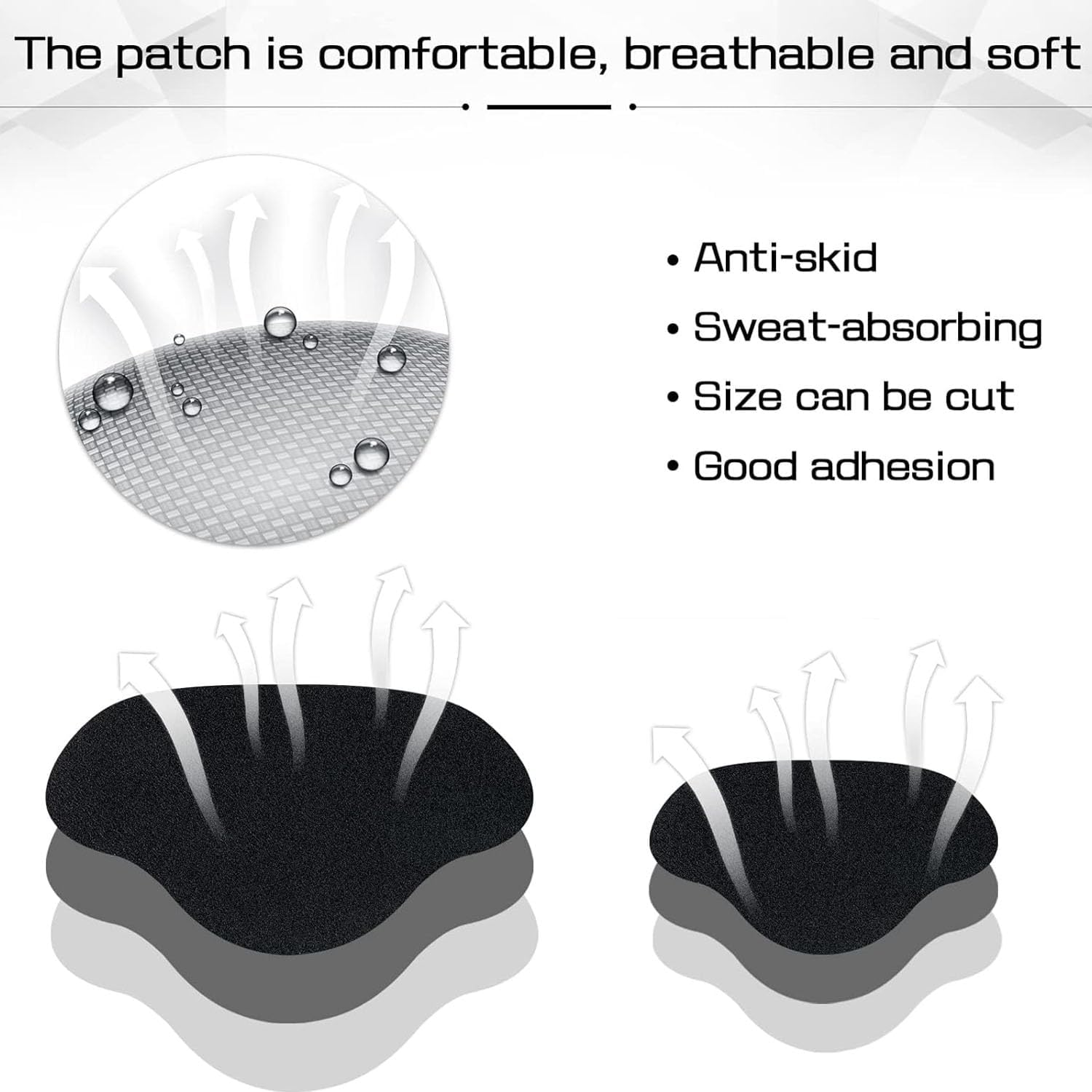 16 Pairs Shoe Hole Repair Patches, Self-Adhesive Patch for Heel Hole of Shoes, Ultra Fine Fiber Leather Shoe Heel Repair, Adhesive Shoe Inserts for Sneaker, Leather Shoes, High Heels, 2 Sizes (Black) image number 3