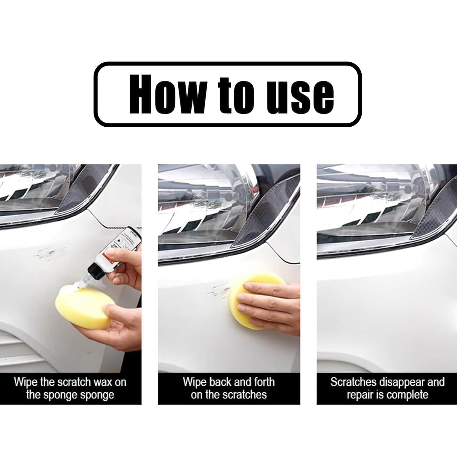 3PCS V-Vaxy Car Scratch Repair Wax, Ultimate Paint Restorer, Wax Scratch Removal Kit, V-Vaxy Shiny Cars Painting Restorer AUTO Accessory Multi-Effect Protection image number 2