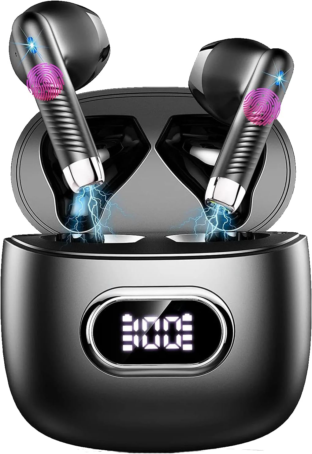 HE-050 Wireless Earbuds Bluetooth 5.3 Headphones Stereo Deep Bass Earbud Earphone with 40Hrs Playtime Earphones Earbuds (White)