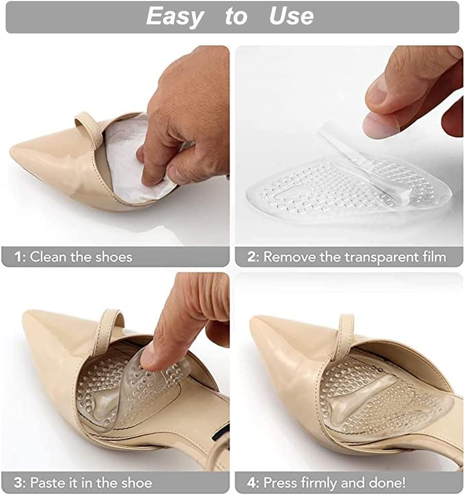 16 Pcs Self-Adhesive High Heel Insert,Clear Self-Adhesive High Heel Insert Gel Liner for Loose Shoes, Anti-Slip Heel Grip Protector to Prevent Blisters & Stop Heel Slip, Comfortable Gel Back Pads image number 4
