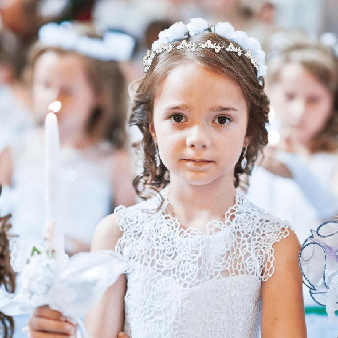 ZORVUJI Elegant Hair Jewellery Silver Tiara Headband &ndash; Bridal Headband, Dirndl Hair Accessories, Communion Headpiece, Wedding Accessories for Women and Girls