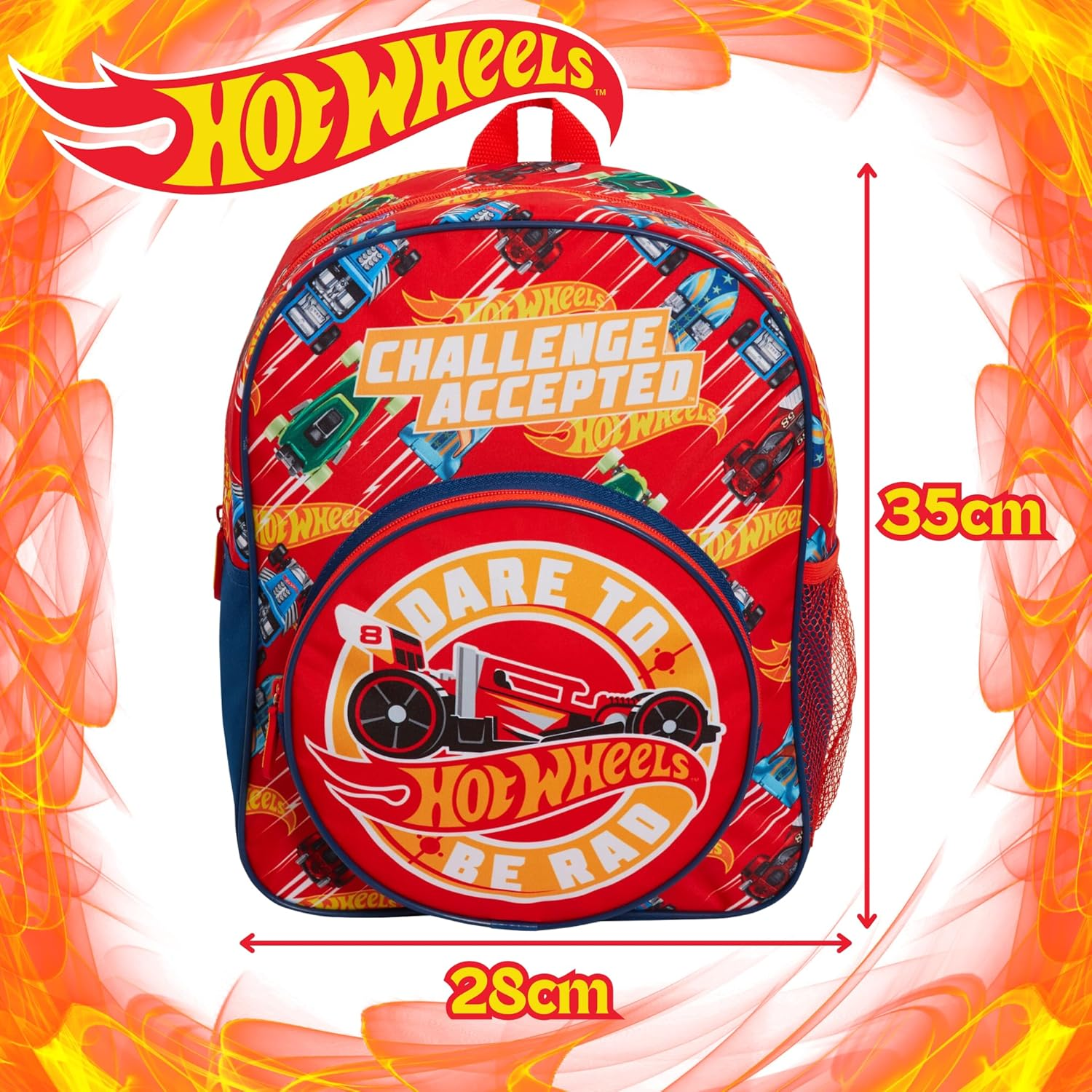 Hot Wheels Backpack for Kids Large Cars School Travel Sports Bag with Drinks Holder image number 5