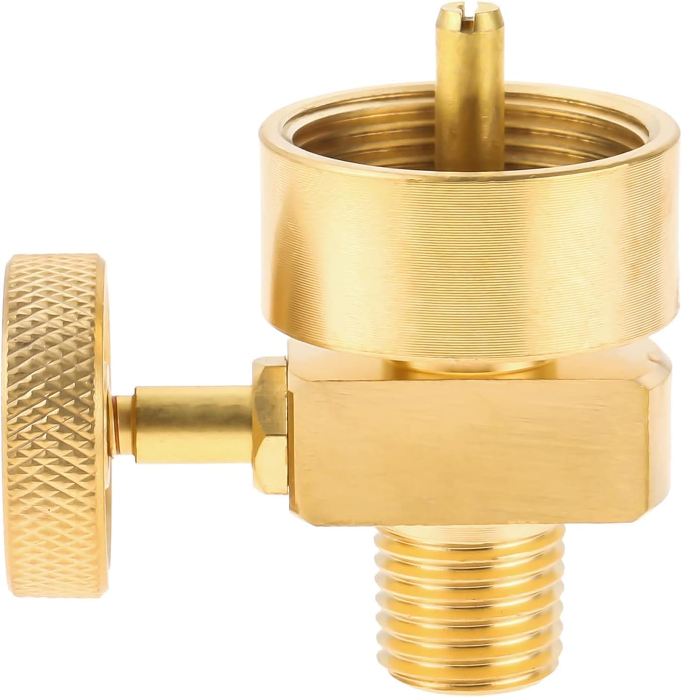 Mtsooning 1LB Propane Tank Refill Adapter for Throwaway Cylinder, with 1/4" Male NPT Thread X 1"-20 Female Cylinder Thread Fitting Connector for Stove, Grill image number 2