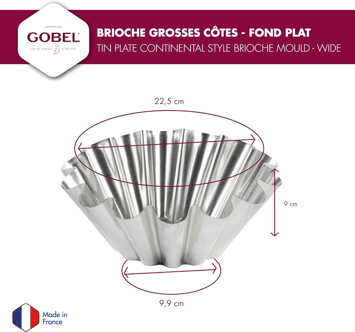 Paderno World Cuisine Brioche Mold, 8.625 Inch, Silver