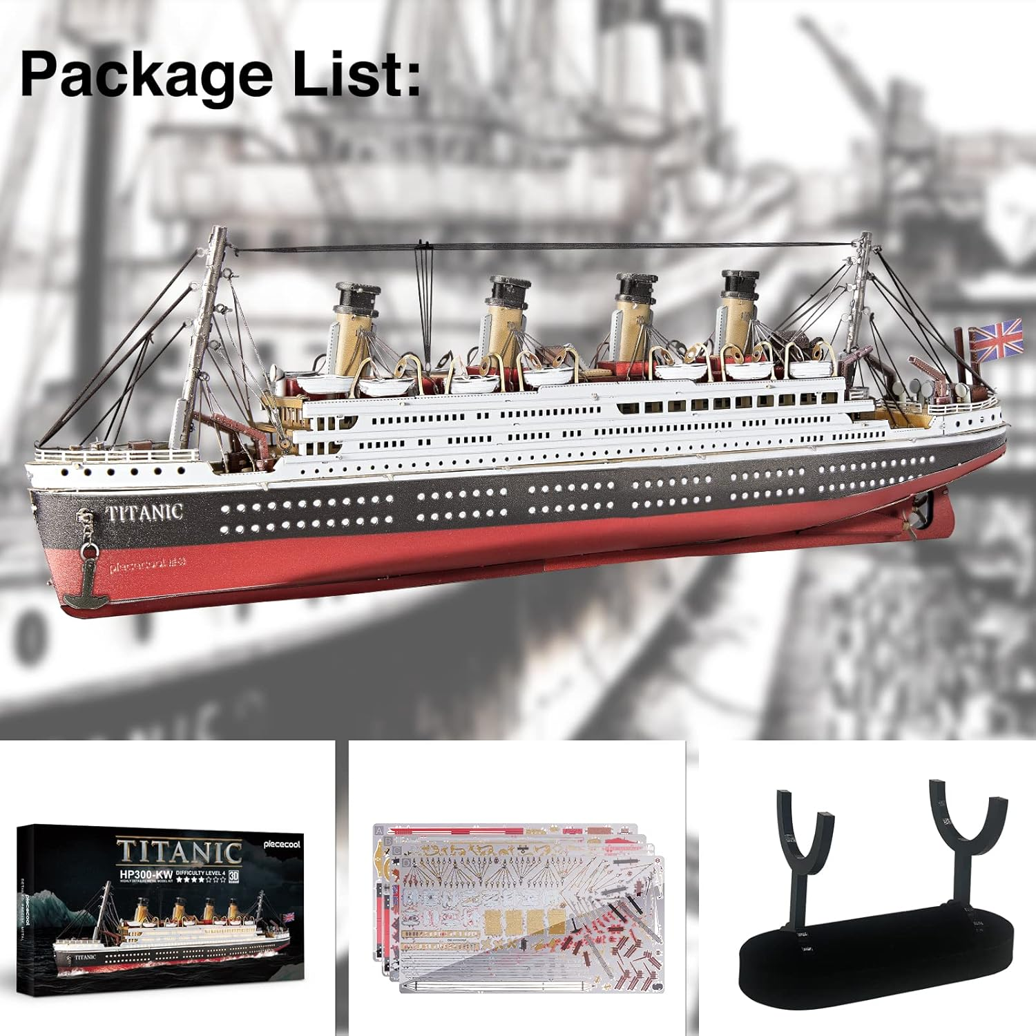 Piececool 3D Puzzles for Adults - Titanic Metal Ship Model Building Kits, Difficult Watercraft Cruise DIY Arts and Crafts Birthday Christams Gifts for Men Women Couples Desk Decor image number 5
