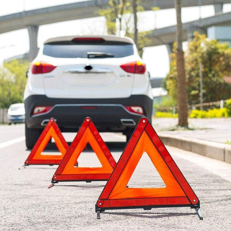 AIMALL 3 PCS Reflective Emergency Warning Triangle Kit &ndash; DOT Approved, Safety Roadside Warning Sign, Foldable 16.9 Inch Red Triangle for Car Breakdown Safety image number 3