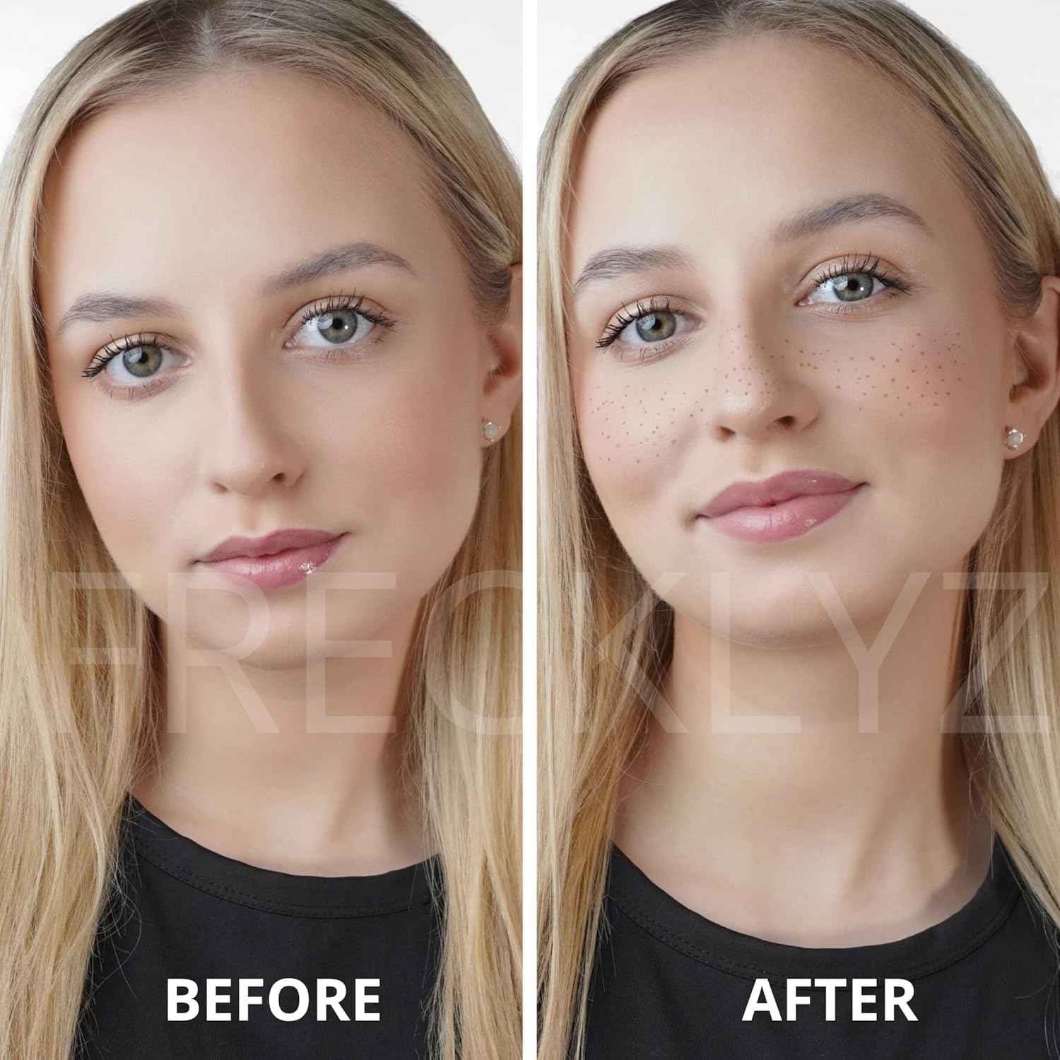 Frecklyz Waterproof Freckles - Pack of 6 Temporary Tattoo Face Stickers - Natural Looking Fake Tattoos Freckle Patch - Waterproof Makeup Accessories for Women image number 1