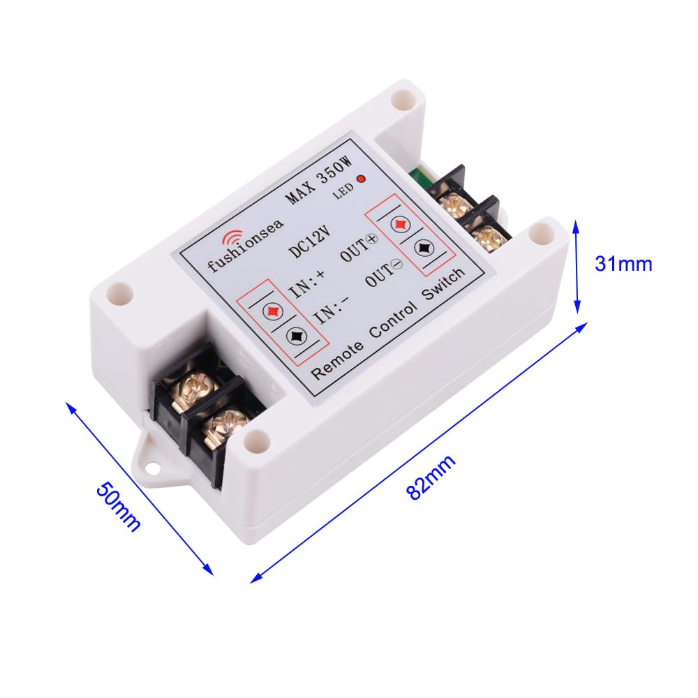 DC 12V 40A Relay Remote Control Switch, 1CH Universal 433Mhz Remote Control Wireless Latching Function Switch for Industrial Control and Low Voltage Power Systems & More image number 6