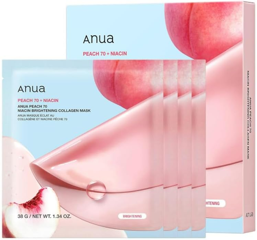 ANUA - Peach 70 Niacin Brightening Collagen Mask 38G X 4 Mask