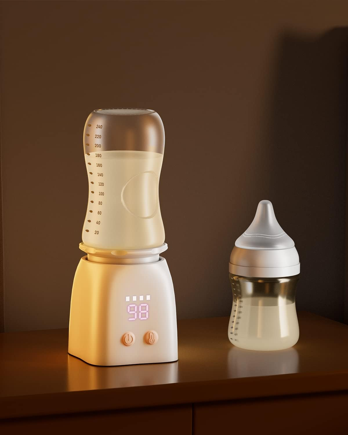 Bottle Warmer, Fast Heating Portable Bottle Warmer with 4 Adapters, Rechargeable Travel Bottle Warmer with Smart Temperature Control, Cordless Baby Bottle Warmer for Breastmilk or Formula image number 4