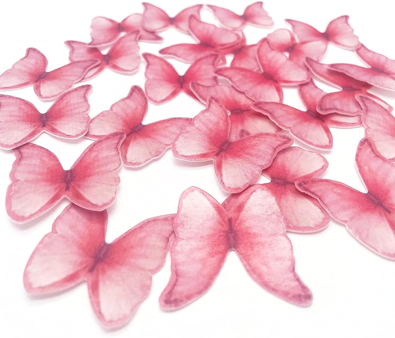 Edible Wafer Paper Butterflies Set of 48 Pink Cake Decorations, Cupcake Topper image number 4