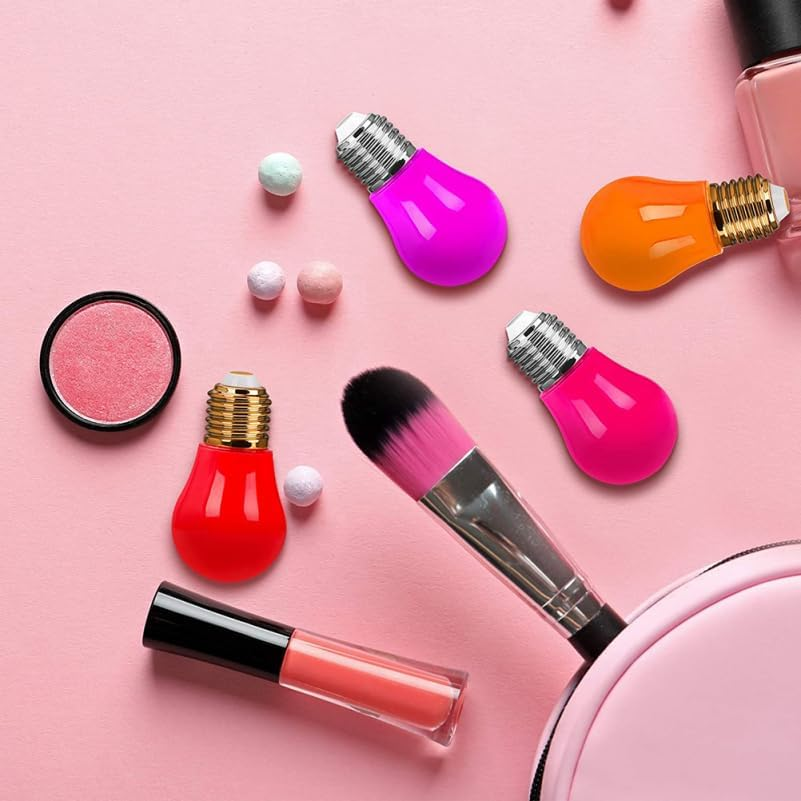 Pack of 10 Refillable Plastic Lip Gloss Bottles DIY Lipstick Container in Bulbs Design Transparent for Cosmetics for Travel And