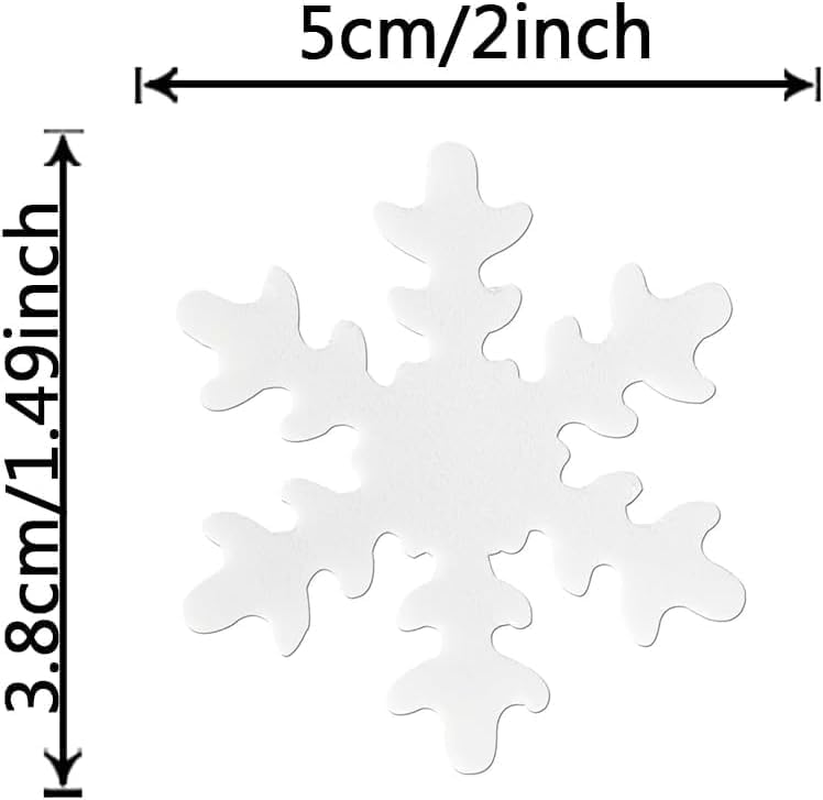 50 Pieces of Edible Snow Cupcake Decoration, Christmas Cake Decoration, 5Cm Wafer Paper Snow Cupcake Decoration for Christmas, Frozen Cake Decoration image number 6