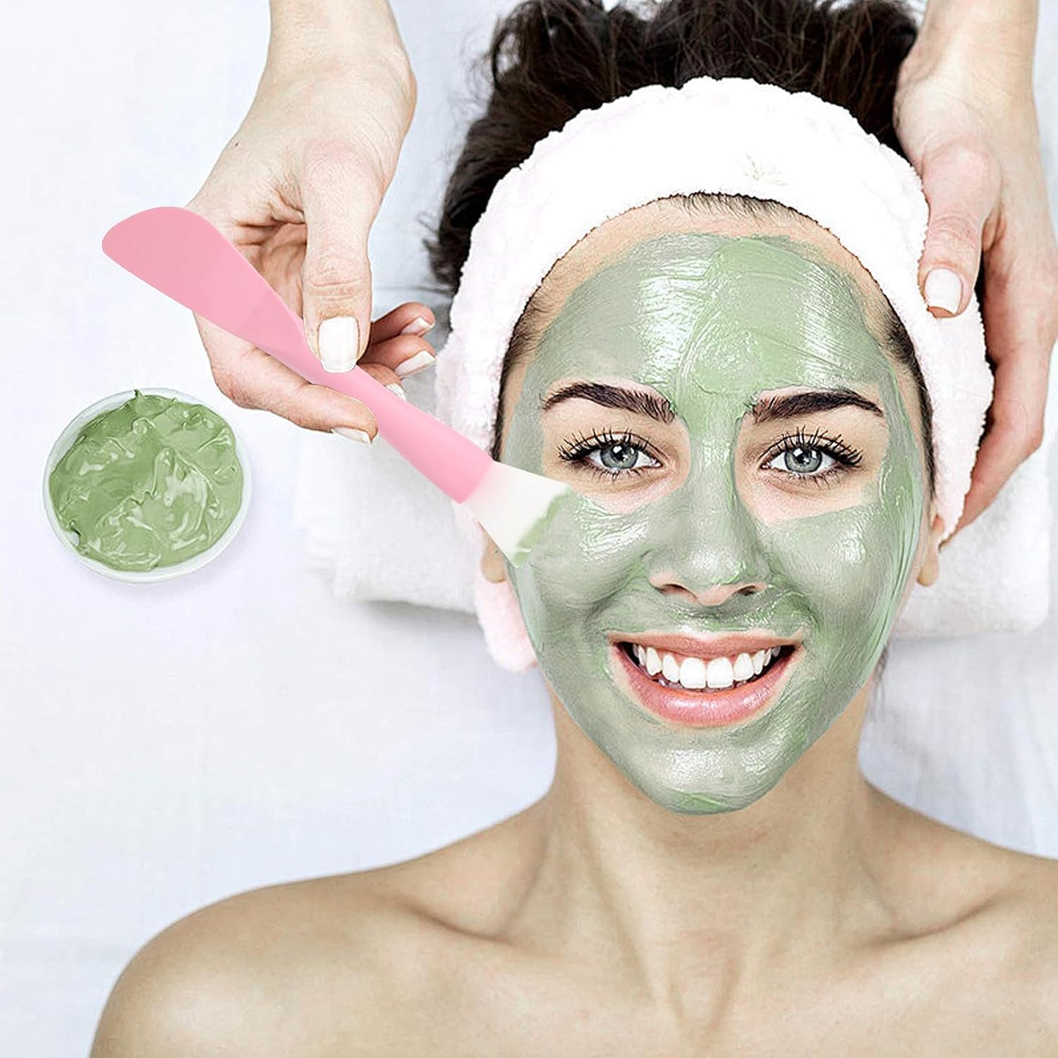 Double-End Silicone Facial Mask Brush, 5Pcs Face Mask Brushes Makeup Spatula Applicator Skincare Brushes, Silicone Double-End Face Mask Brush Facial Mud Mask Brush for Women image number 2