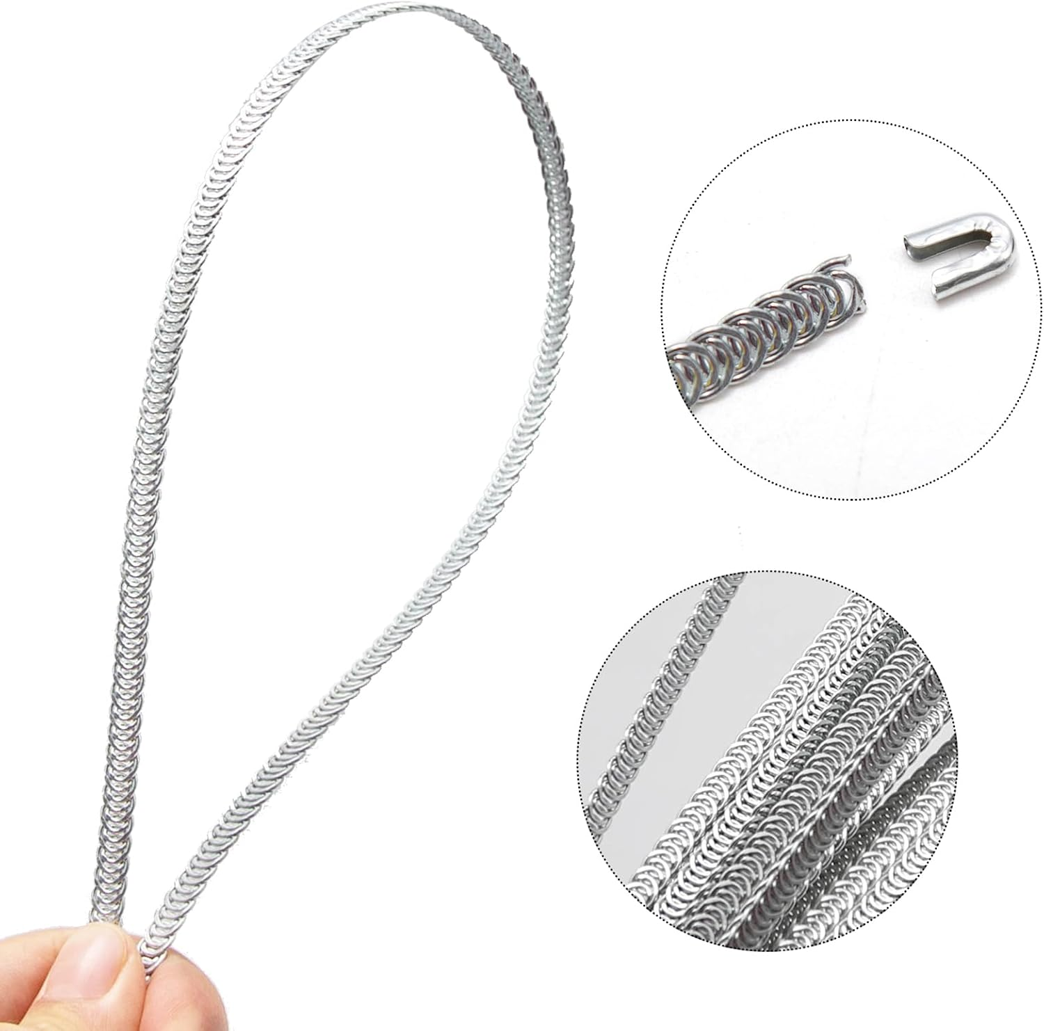 10 Yards 1/4" Metal Steel Corset Boning Spiral Boning Precut with 50 Steel Boning Tips Structure and Form for Sewing Corset, Costume, Collar, Cuff and More (6Mm) image number 5