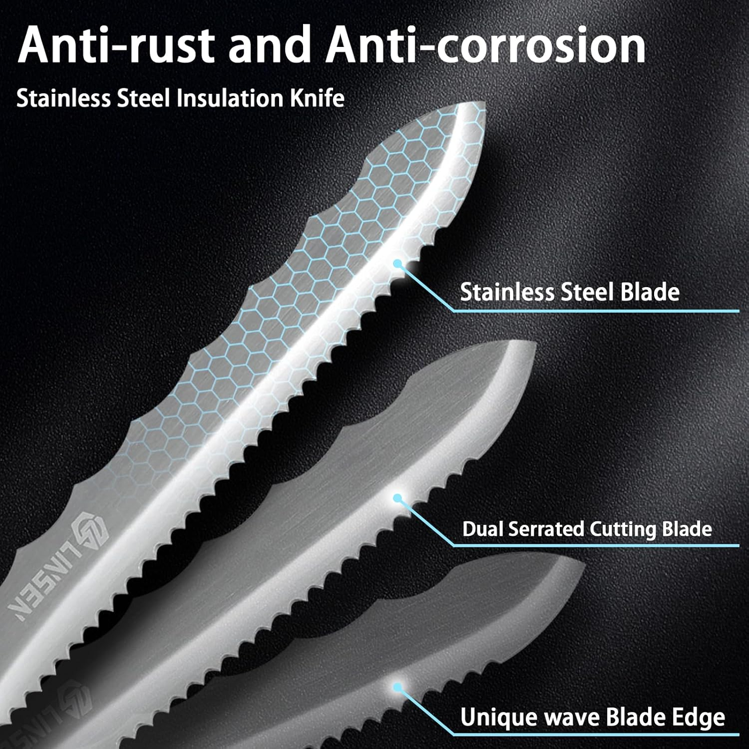 PAXLINSEN Stainless Steel Garden Knife with 7.8" Blade with New Handle, Double Side Utility Sod Cutter Lawn Repair Garden Knife with Nylon Sheath (GREEN) - Green image number 3