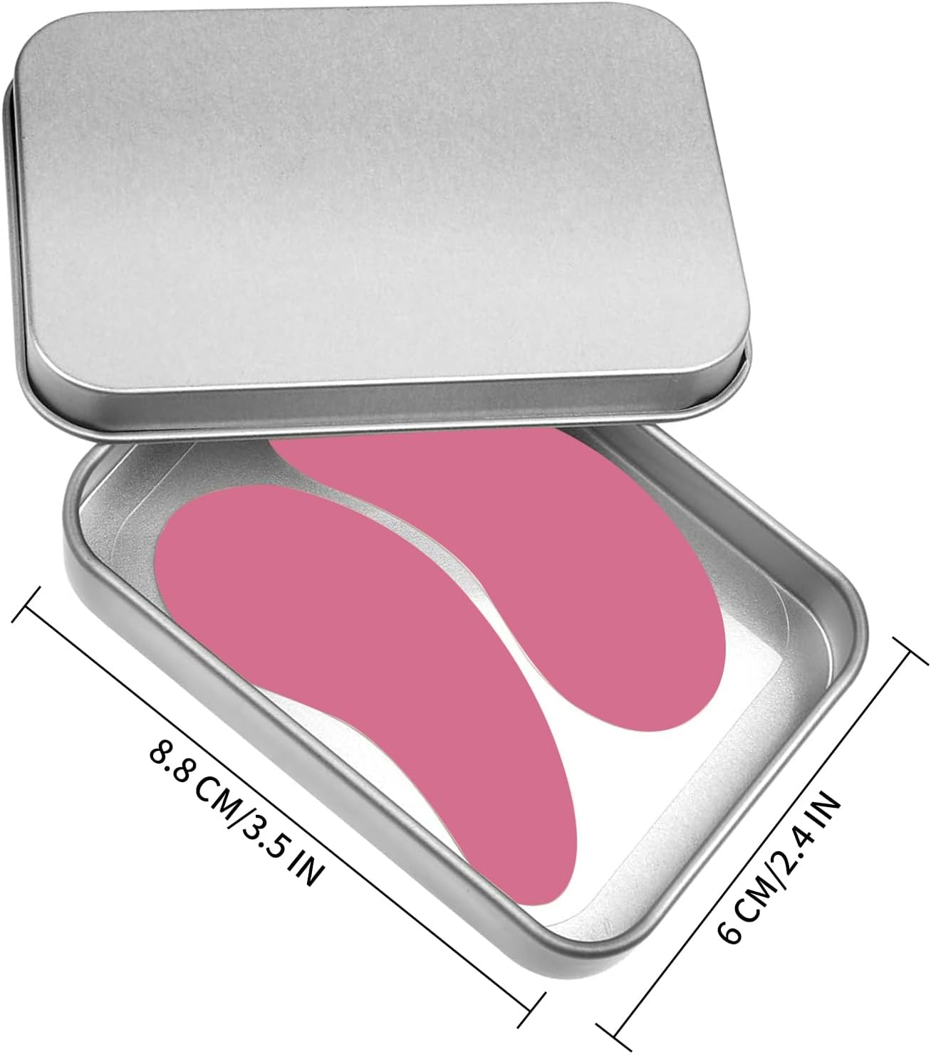 Kzvsiy Silicone under Eye Patches, 1 Pair Reusable Gel Eye Pads for Wrinkles & Fine Lines, Cooling and Heating Eye Mask with Metal Applicator, Tin Case, (Pink) image number 1