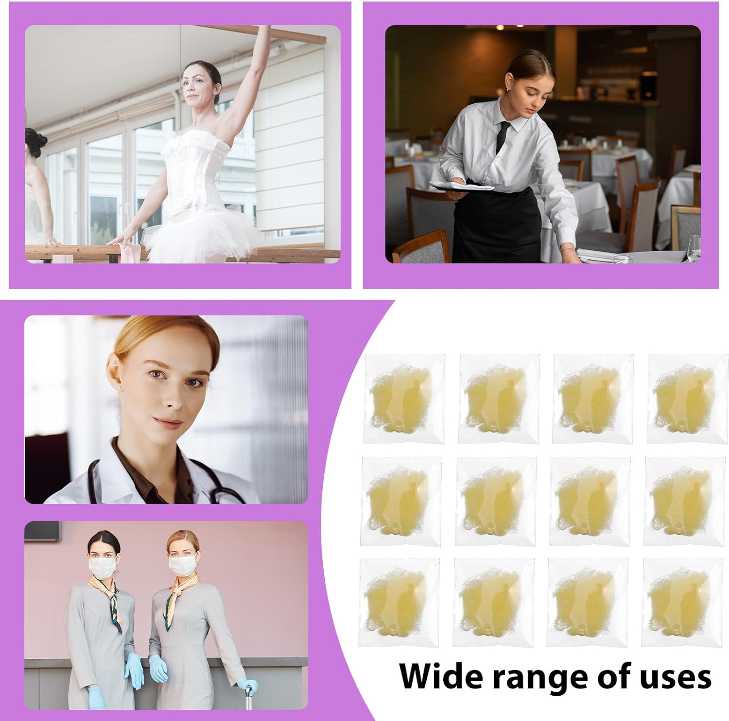 Piriuuo Pack of 30 Hair Nets Bun Invisible Hair Nets Elastic Hair Nets Reusable Fine Mesh Ballet Bun Hair Net Nylon Hair Nets for Nurses, Dancers, Flight Attendants image number 2