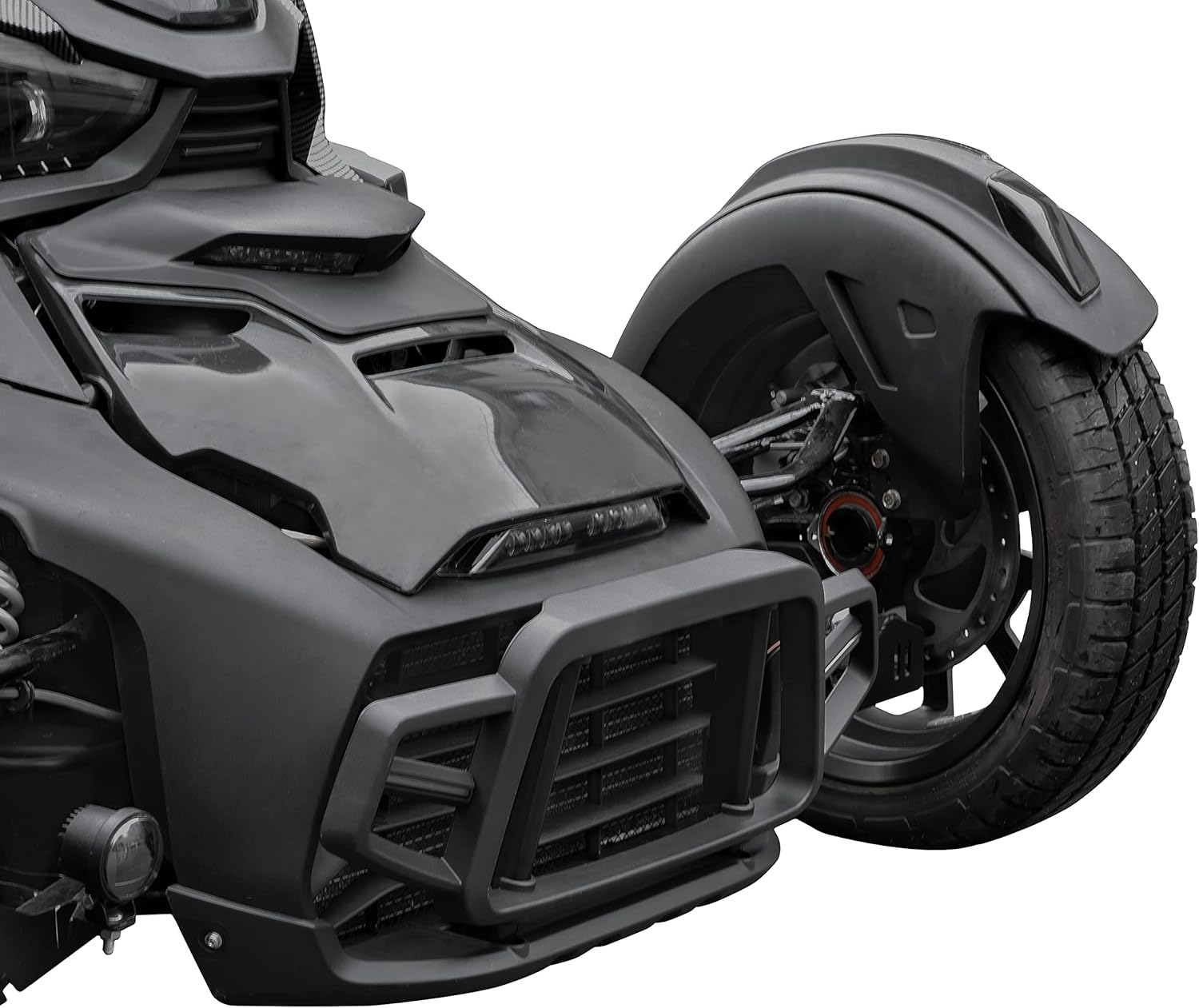 SAUTVS Front Bumper Guard with LED Light for Can-Am Ryker, Front Profile Bumper Guard Protector with LED Accent Light for Can Am Ryker 600 900 Sport Rally All Models Accessories (Replace #219401108) image number 4