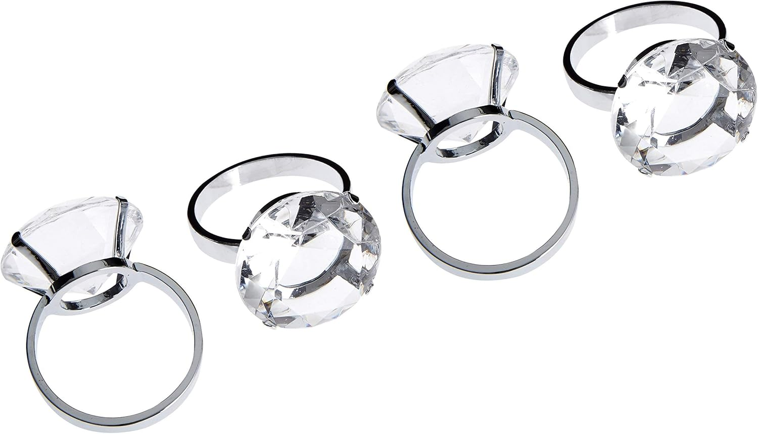 Premier Housewares Diamante Napkin Rings - Set of 4, Purple