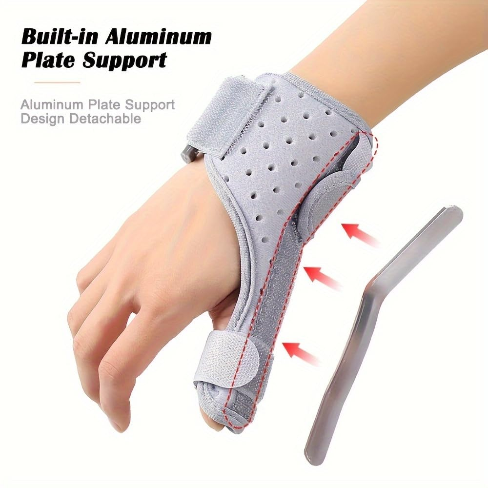 Reversible Thumb & Wrist Brace for Both Hands, Comfortable Spica Support Splint for Sprains, Arthritis,Tendonitis, Lightweight and Breathable (Gray) image number 5
