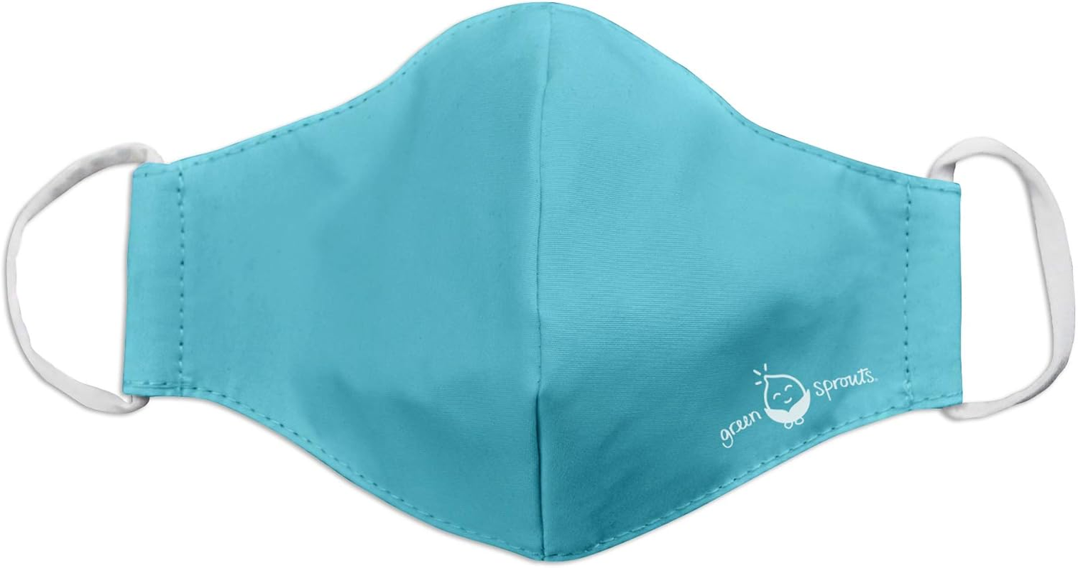 Green Sprouts Reusable Face Mask for Youth/Adult-Aqua, Aqua, Small image number 3