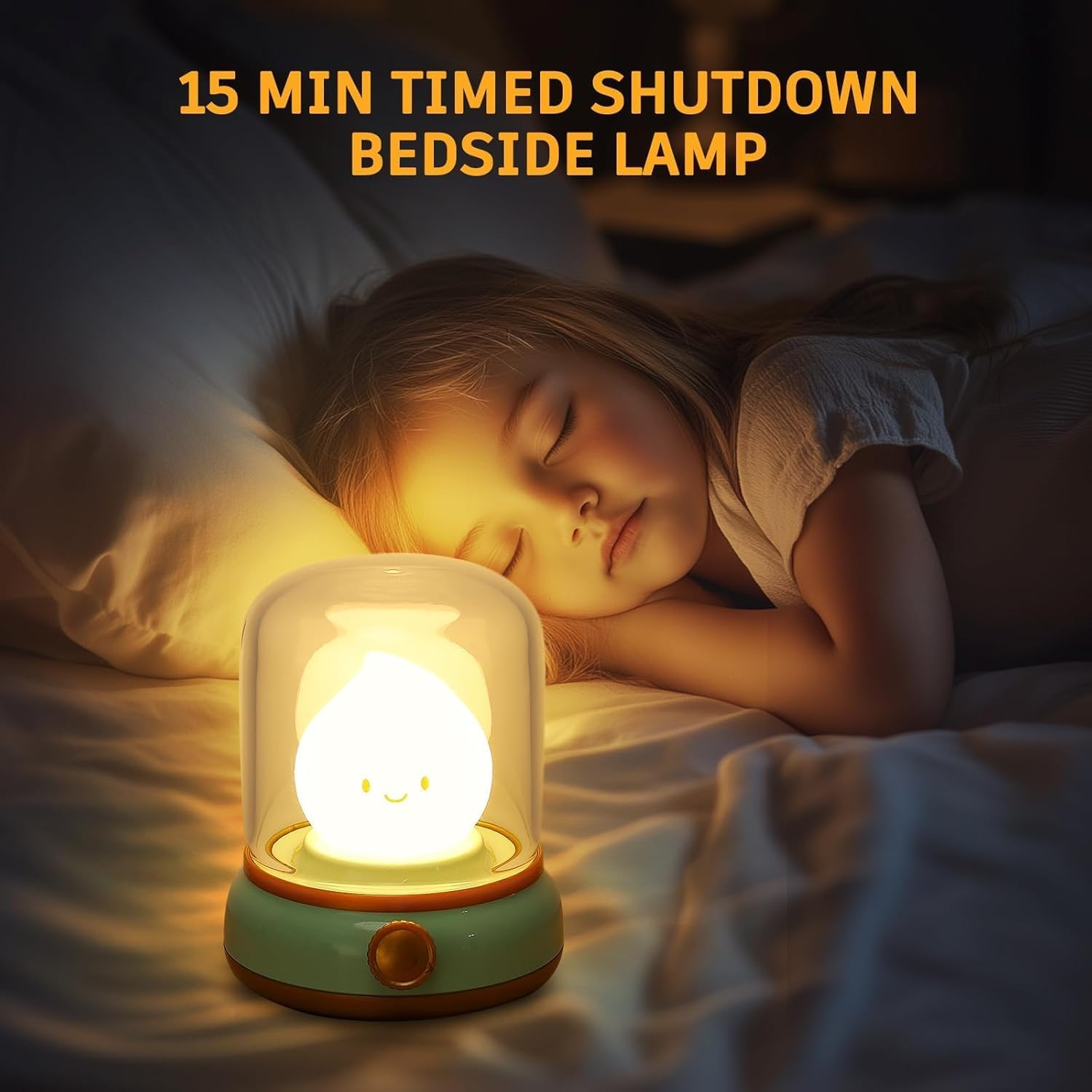 Annber Night Light for Kids Cute Kerosene Lamp 2 Modes Portable Small Light with Timer Rechargeable LED Candlelight Bedroom Night Light for Children Boy Girl Baby - Green image number 5