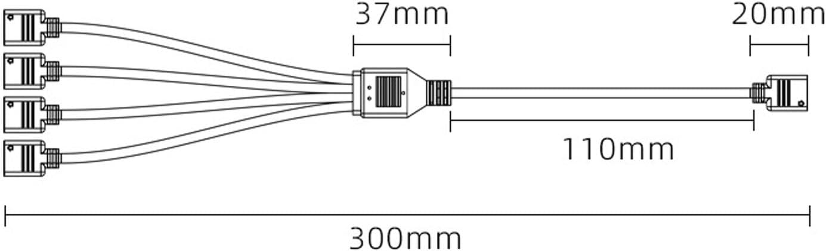 ARGB Splitter Cable, 1 to 4 Female to Female 3 Pin RGB Splitter Extension Cable for Computer Chassis CPU Cooler and 5V ARGB Fan (Black) image number 4