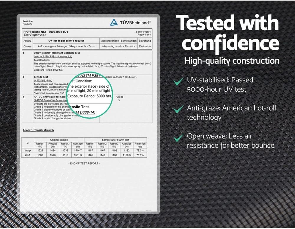 Everfit Trampoline for Kids Rebounder round Mini Trampolines, Outdoor Bouncing Children Gift, Step Ladder Enclosure Safety Net Cover Family Christmas Birthday - Multi-Coloured 4.5Ft image number 6