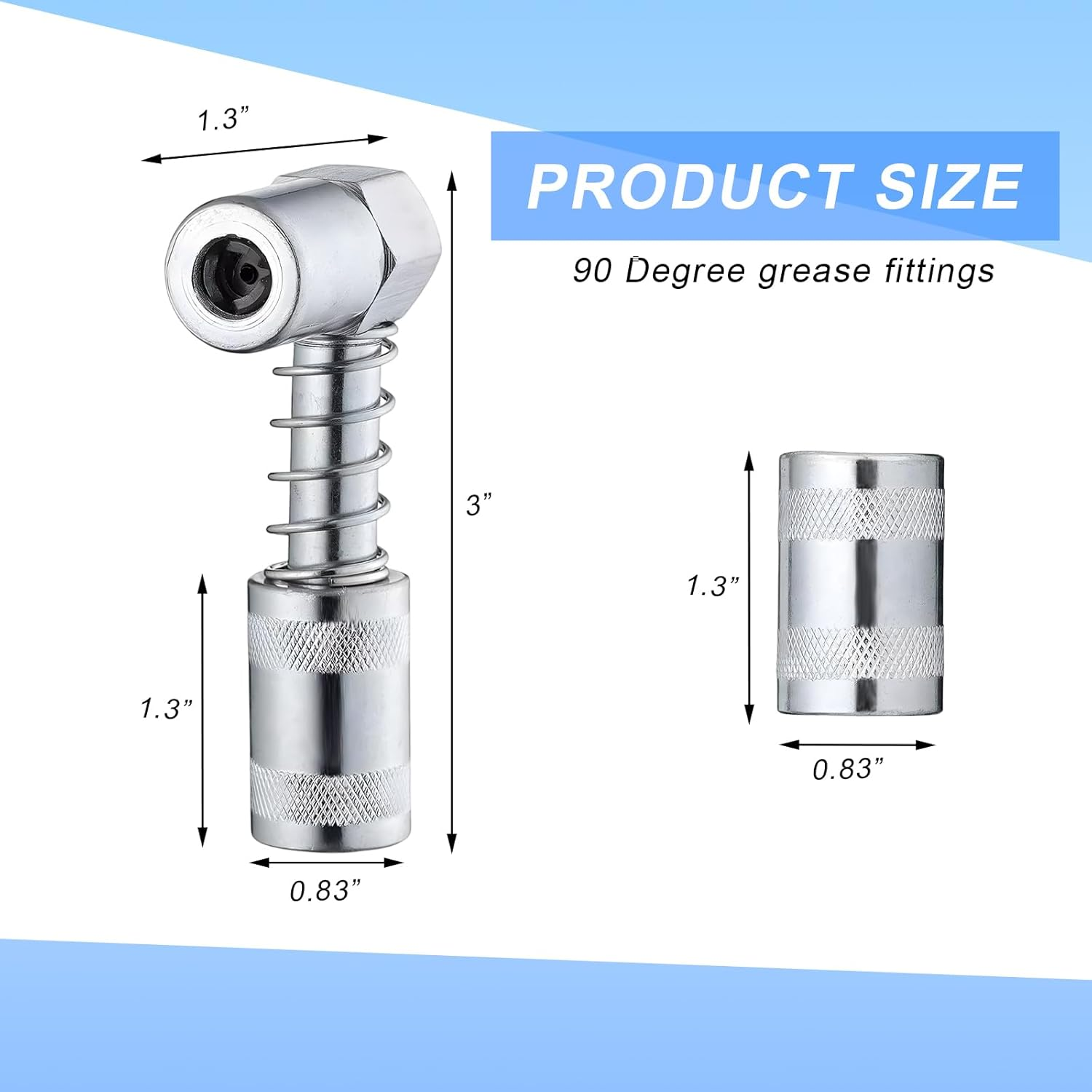 Wevdn 90 Degree Grease Coupler Adapter, Sturdy Steel Grease Coupler Adapter with Sleeves for Tight Spaces, Grease Gun Lubrication Tool for Car Farm Truck Industrial Use (Big Sleeve) image number 4