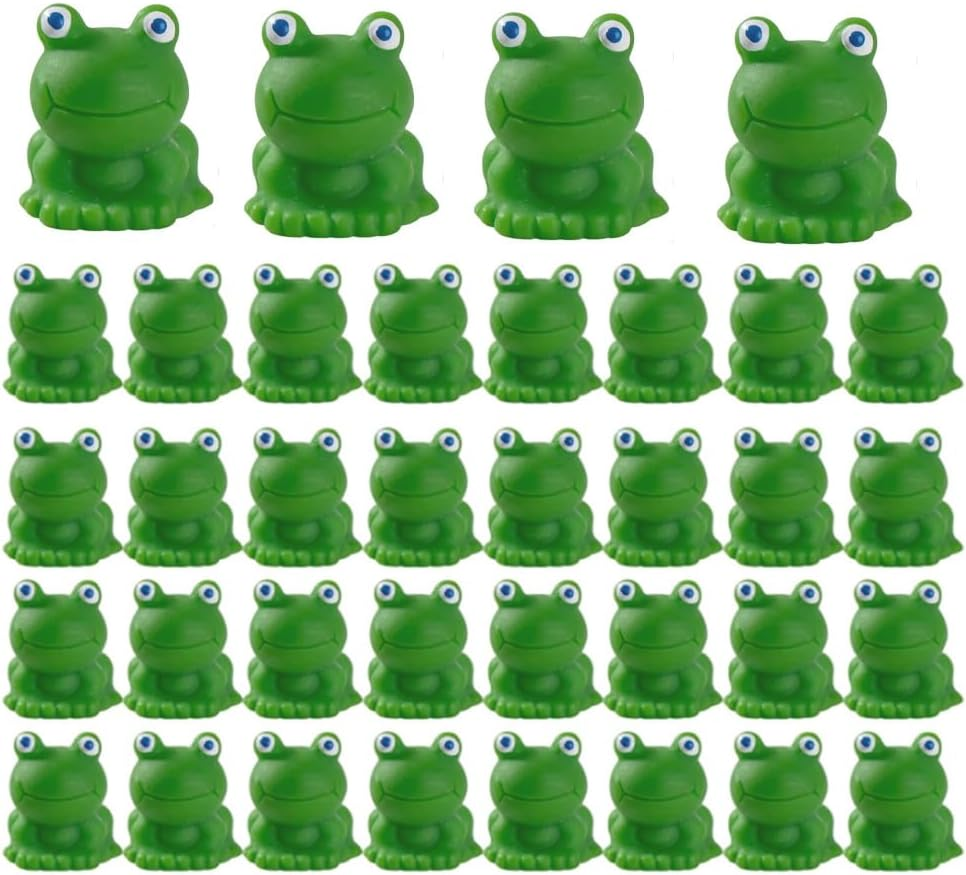 80Pcs Resin Mini Frogs, Gewaha Miniature Tiny Frog Figurines Cute Frog Decor Mini Garden Decorations Resin Animals for Landscape Dollhouse DIY Craft Potted Plant（Green） image number 5
