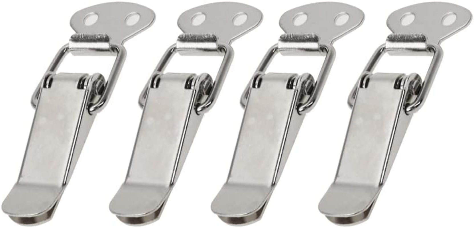4 Sets Spring Loaded Toggle Latches with Lock Stainless Steel Catch Clamp Clips Spring Lock Hasp Catch for Case Box, Toolbox, Drawer, 55Mm/2.16"