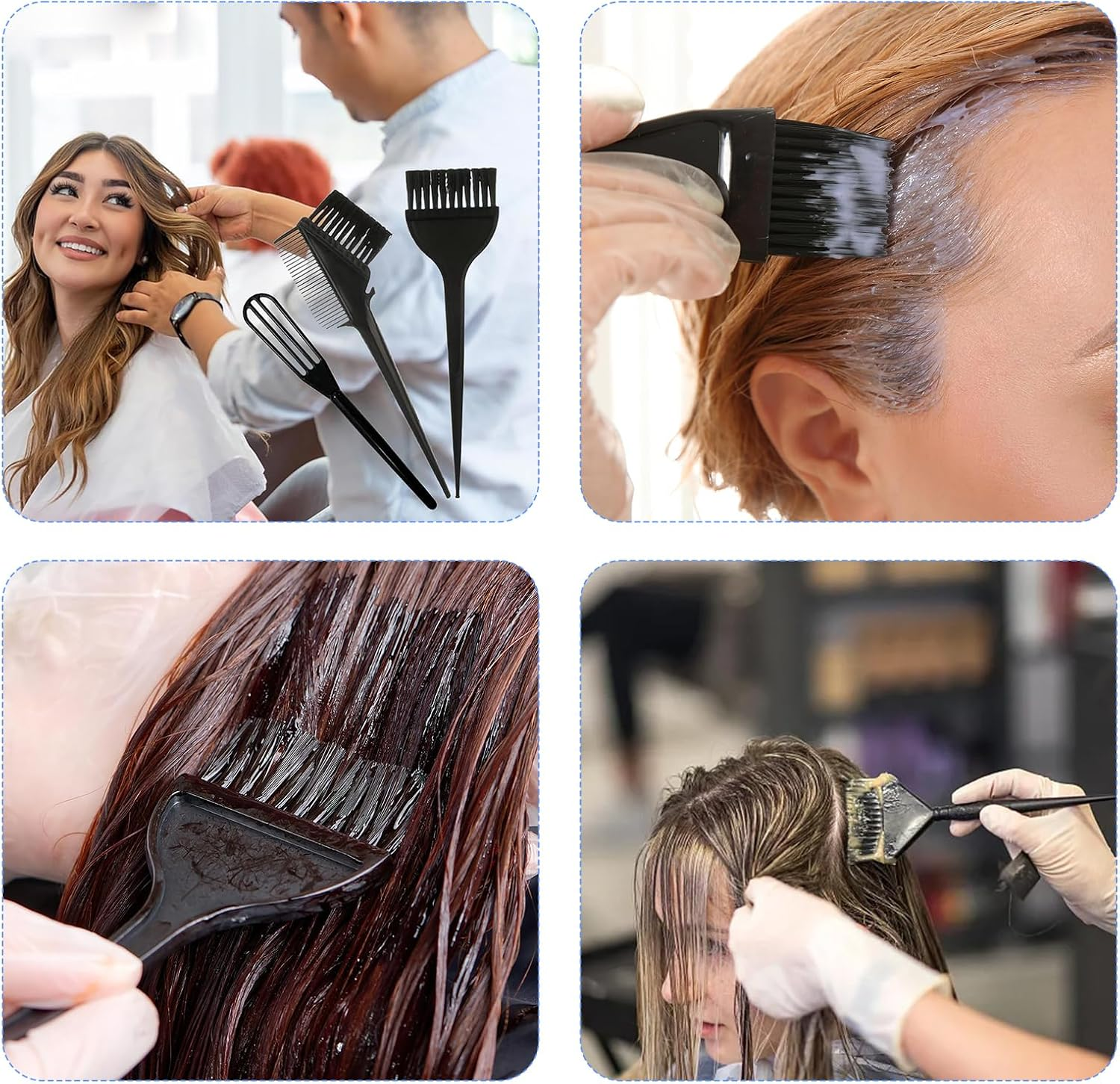 29 Pcs Hair Dye Bowl and Brush Kit, DIY Beauty Salon Hair Bleaching Tools Kit, Tint Bowl and Brush Set for Ear Cover, Shawl, Gloves, Hairdressing Clips, Highlighting Comb image number 2