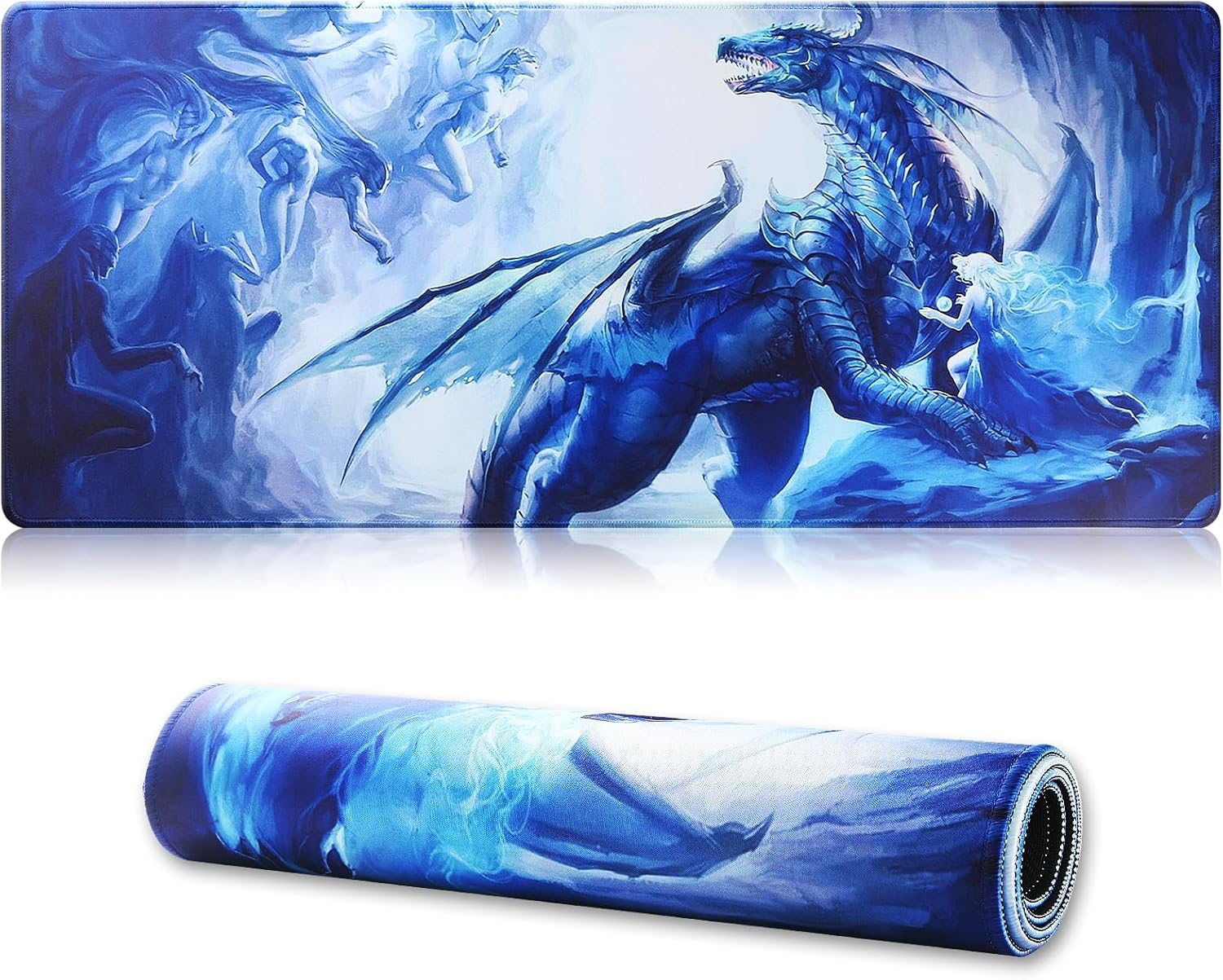 Hosimoln Gaming Mouse Pad,Large Mouse Pad Size 31.5X11.8Thickness 0.12Inches,Premium-Textured Non-Slip & Waterproof Computer Mousepad with Stitched Edges for Gaming,Office & Home80X30Girldragon006 - 80X30 Brown009 image number 2