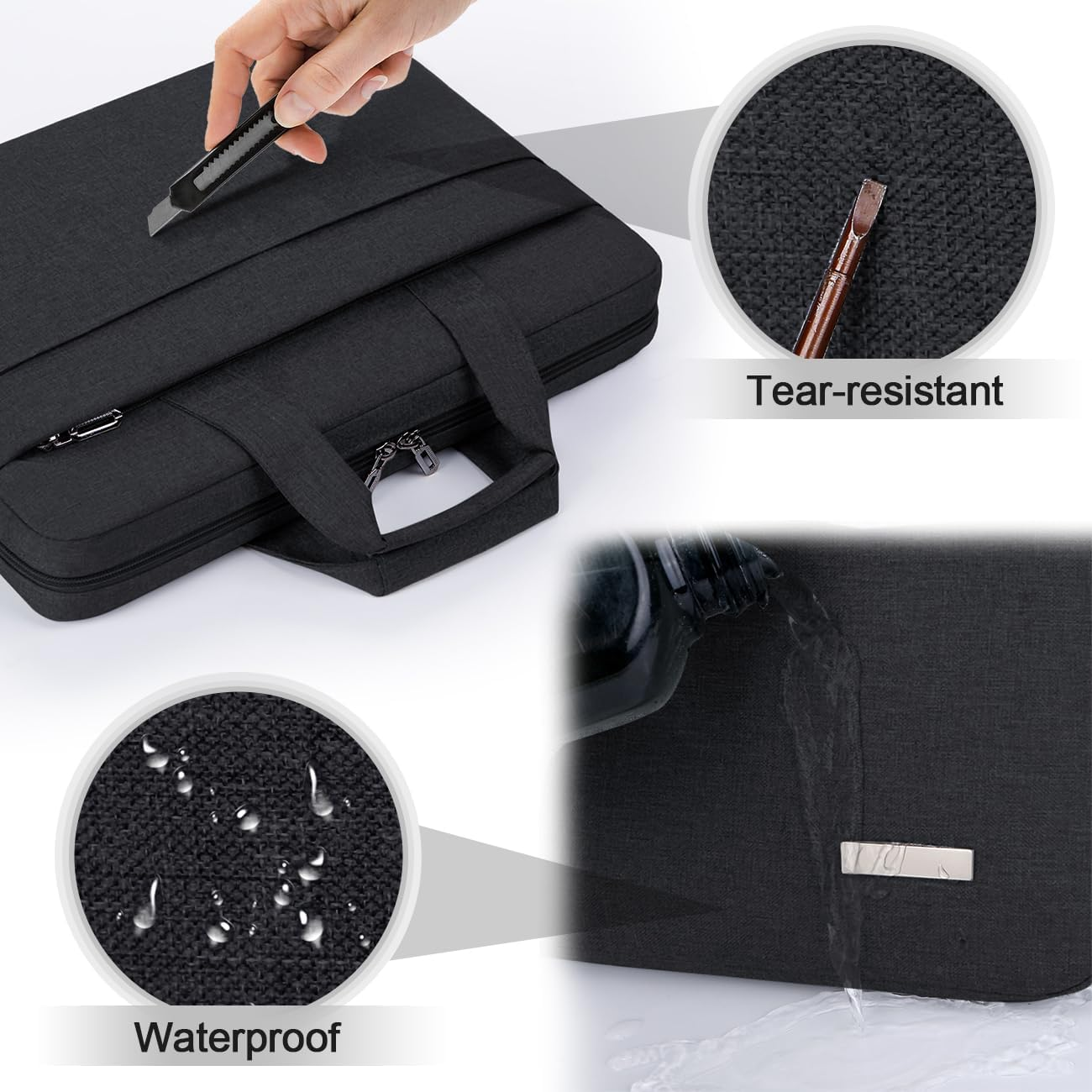 FALAZAR Laptop Bag 15.6 Inch for Men Women Laptop Carrying Case Business Briefcase Waterproof Computer Messenger Bag Office Work Shoulder Bag with Shoulder Strap, Black Grey Blue Pink - Grey image number 7