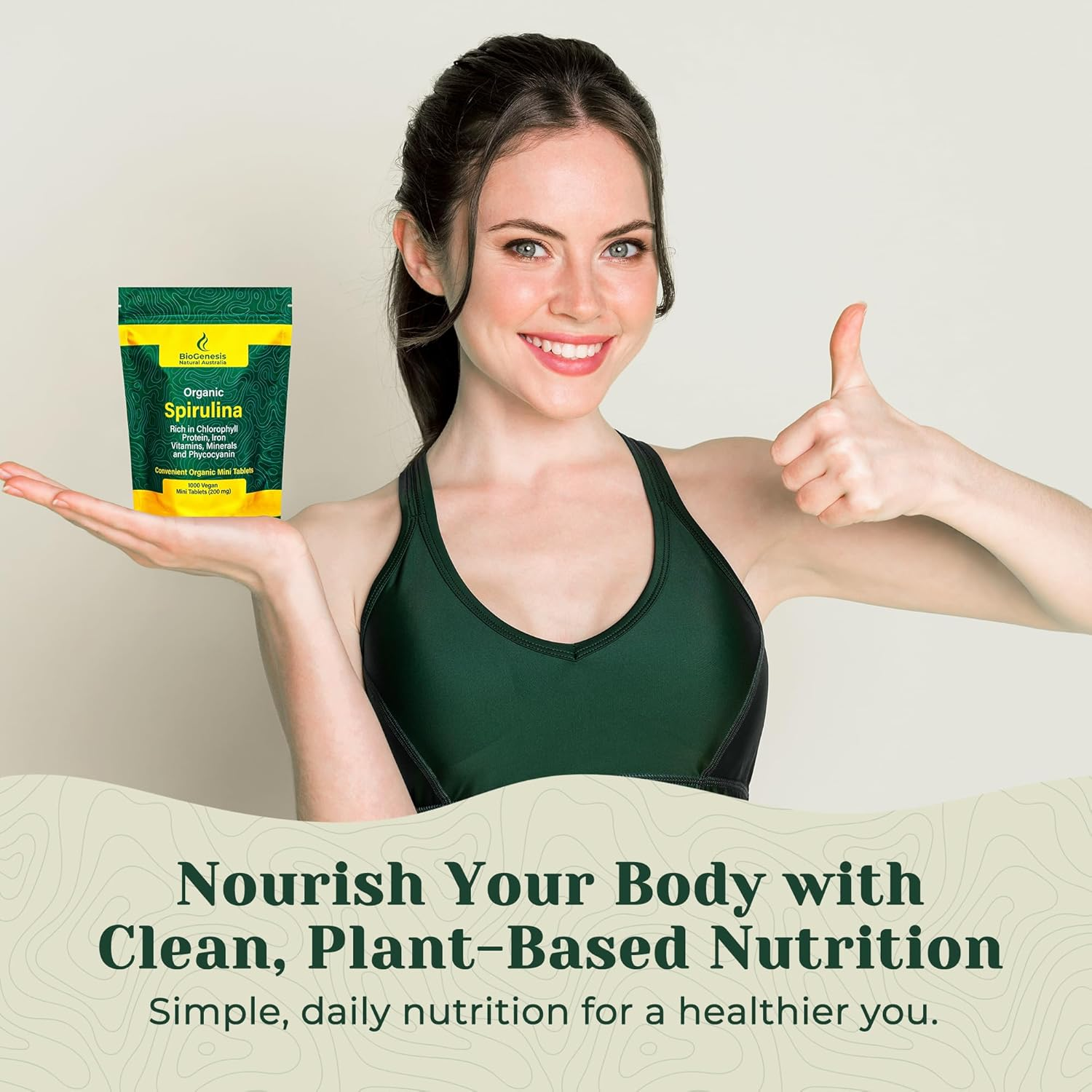 Biogenesis Organic Spirulina Mini Tablets Australia | Vegan Mini Tablets (200 Mg) (1000 Count) image number 3