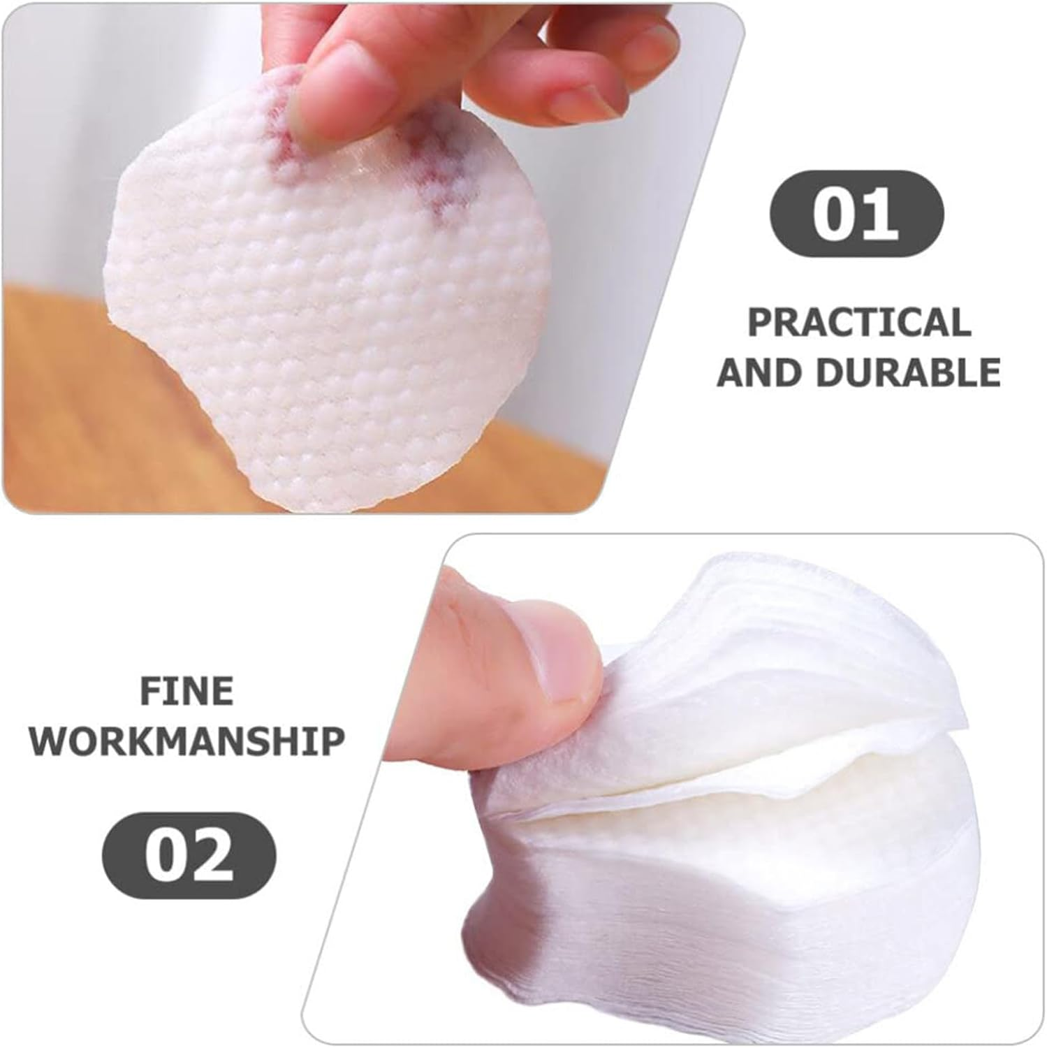 Face Pads Cleansing Cotton - Pure & Natural Facial Cleansing round Pads - Natural Soft Tool for All Skin Types Travel Daily Facial Care Routine image number 4