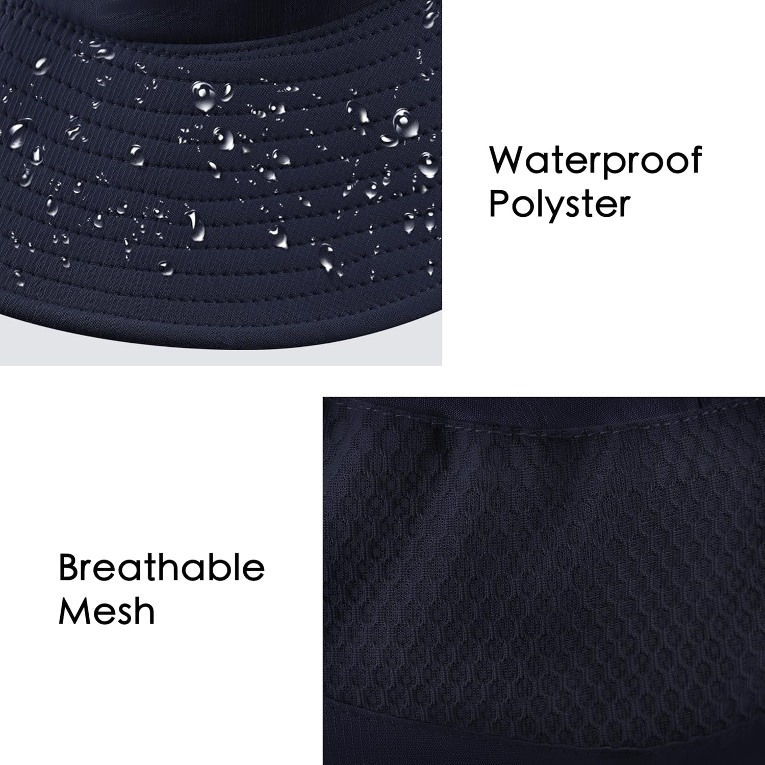 Mukeyo Womens Ponytail Sun Hat Wide Brim Mesh Bucket Hat UV UPF50 Protection Hat Foldable Summer Travel Beach Fishing Hats