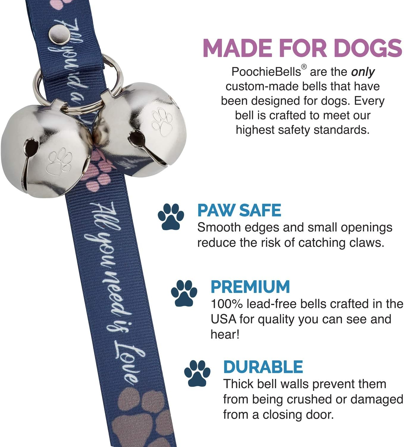 Poochiebells Verified Potty Training Dog Doorbells, Simple and Effective Puppy Housetraining Bell Tool with Easy, Step-By-Step Instructions, Doggie Dialogue Collection image number 1