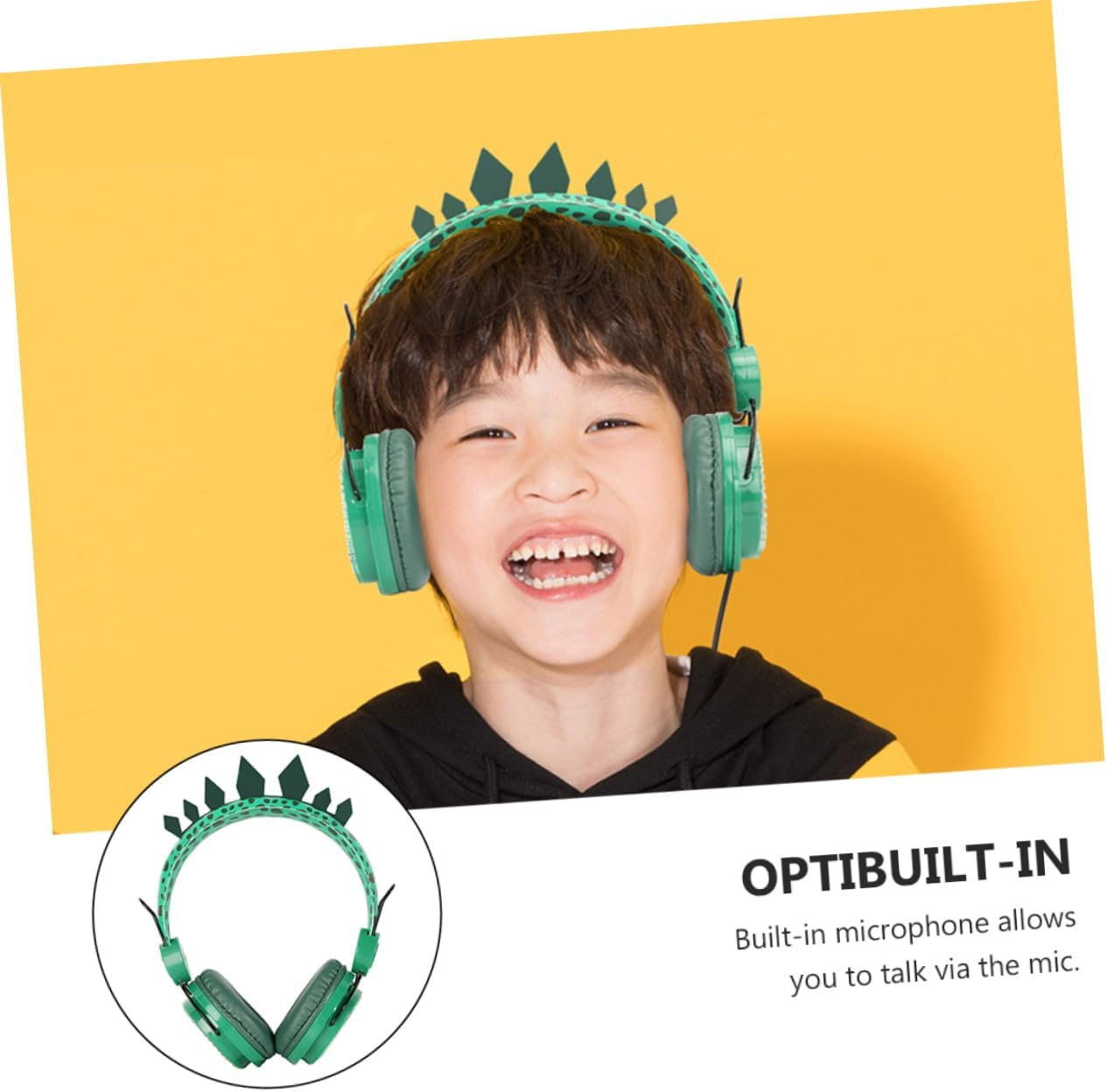 MOLUCKFU Children Headphones with Microphone Dinosaur Design Safe Volume Control for Boys and Girls School Travel Use image number 1