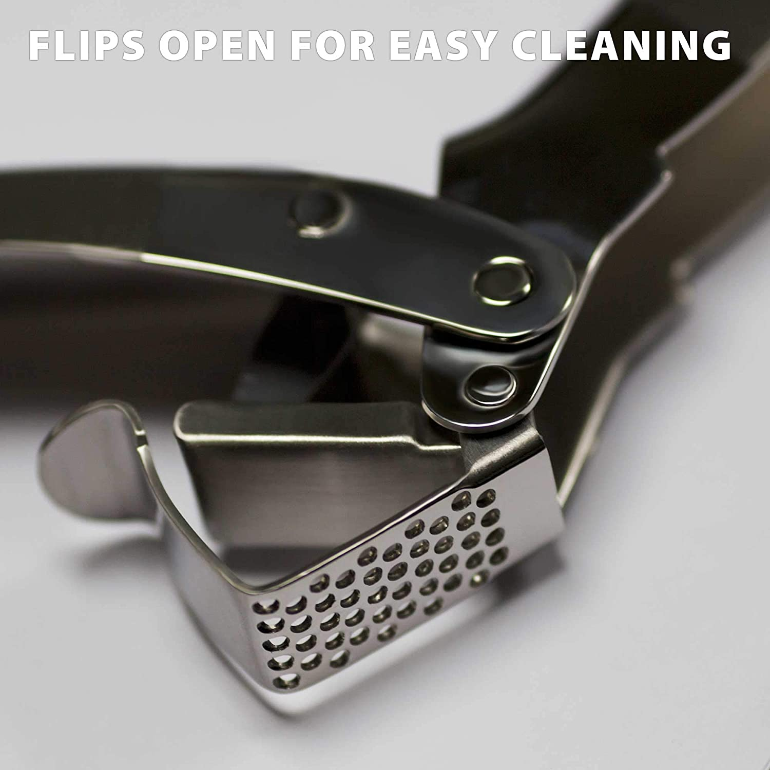 MANNKITCHEN Double Lever Assisted Garlic Press|Garlic Mincer&ndash; Built from Solid 304 Stainless Steel for Effortless Crushing and Durability image number 4