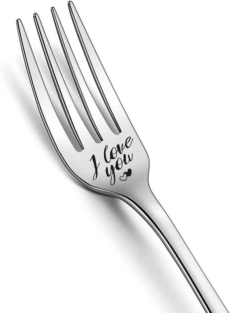 RFTWXHPN Dad Gifts Forks from Daughter Son I Forking Love You Dad Fork for Dad Christmas Birthday Gifts for Daddy Dad Dinner Fork Gifts for Father Daddy Stainless Steel Salad Forks